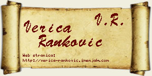 Verica Ranković vizit kartica